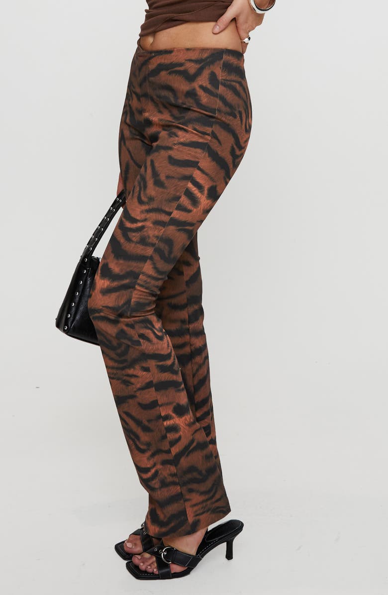 Princess Polly Andrina Tiger Stripe Straight Leg Pants, Alternate, color, Multi