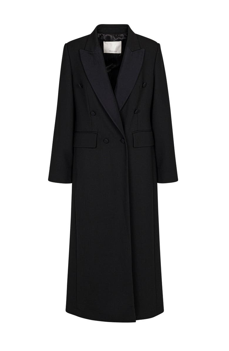 Rebecca Taylor Refined Suiting Crombie Coat, Alternate, color, Black