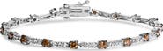 Haus of Brilliance 14k White Gold 2 1/4 Cttw Champagne Diamond Bar Link 7" Bracelet