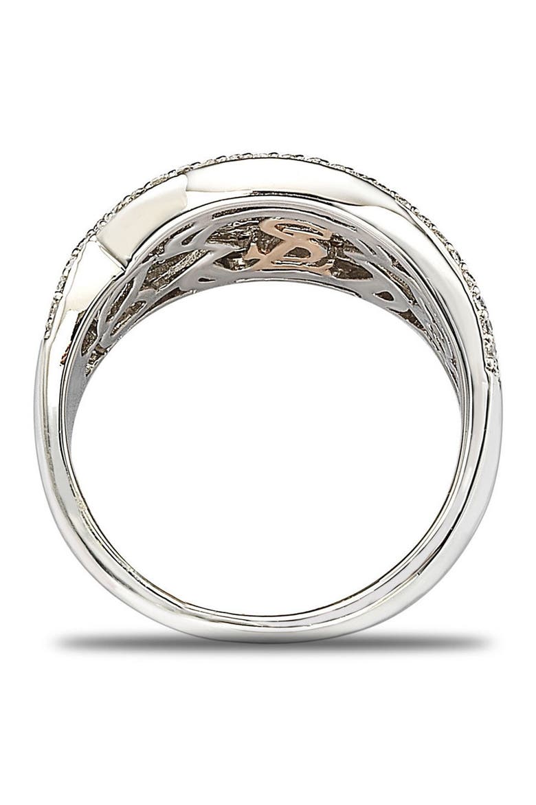 Sterling Silver White & Chocolate CZ Ring, Alternate, color, BROWN