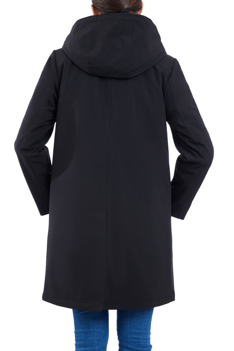 Water Resistant Bonded Raincoat with Bib Detail, Alternate, color, BLACK