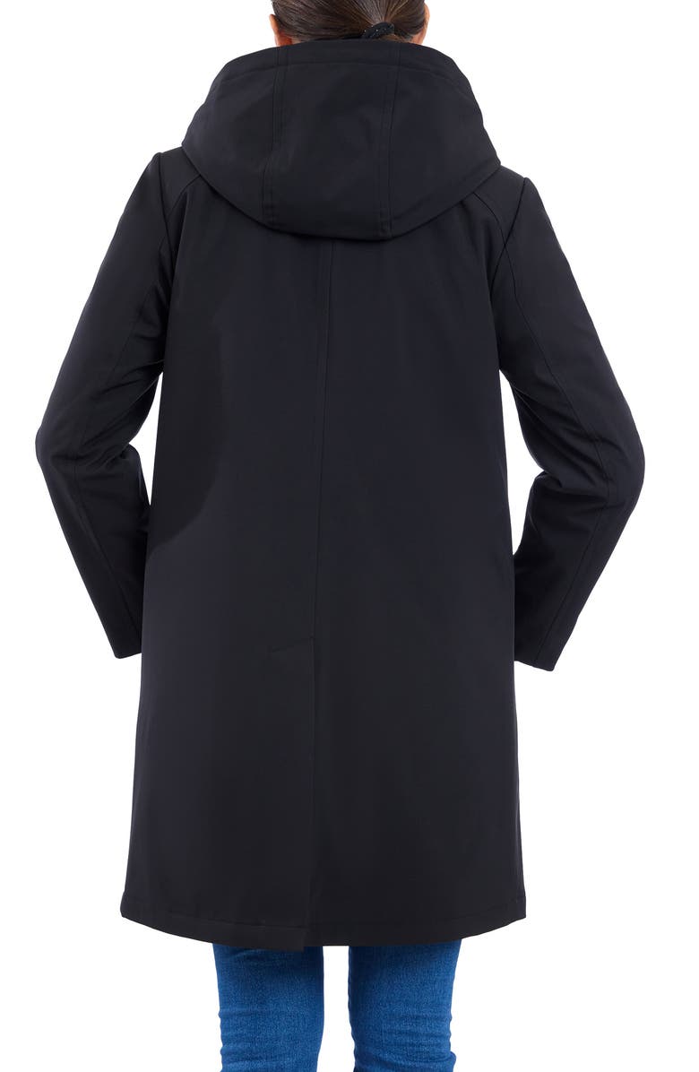 London Fog Water Resistant Bonded Raincoat with Bib Detail, Alternate, color, Black