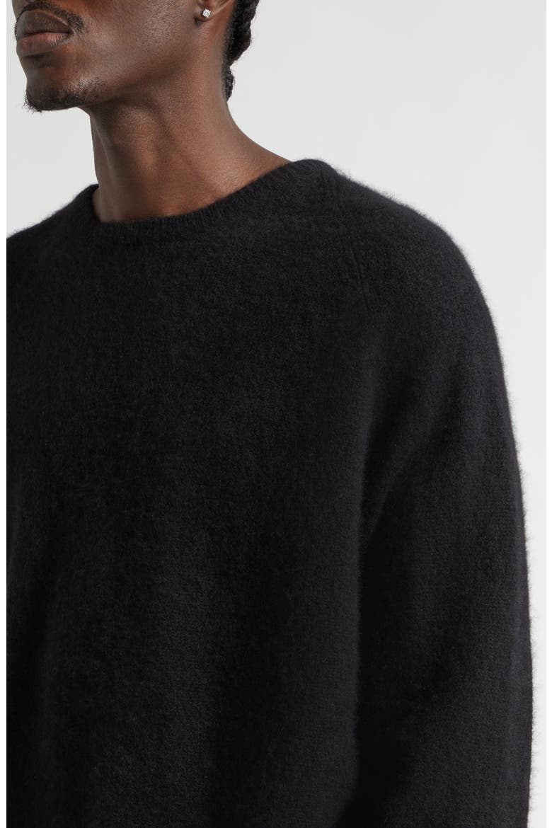 Cashmere Crewneck Sweater, Alternate, color, BLACK