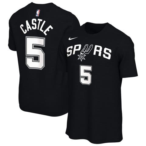 Unisex Nike Stephon Castle Black San Antonio Spurs Name & Number T-Shirt