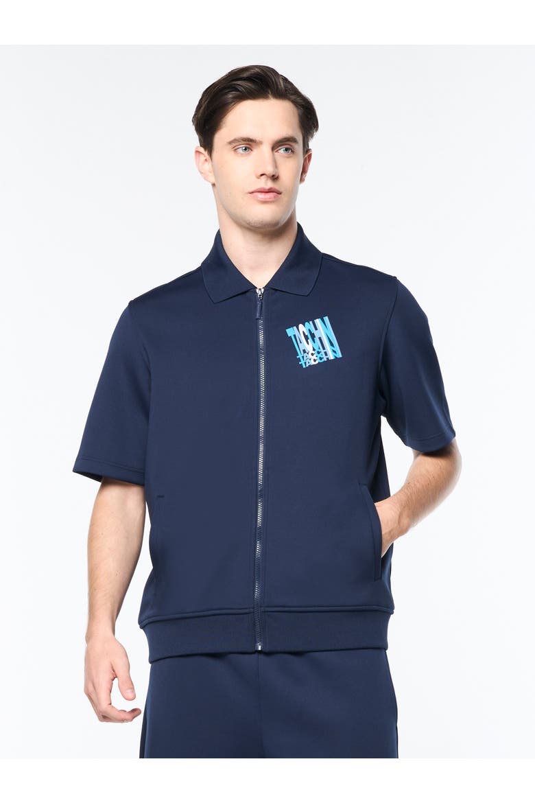 Urso Short Sleeve Track Jacket, Main, color, MARITIME BLUE