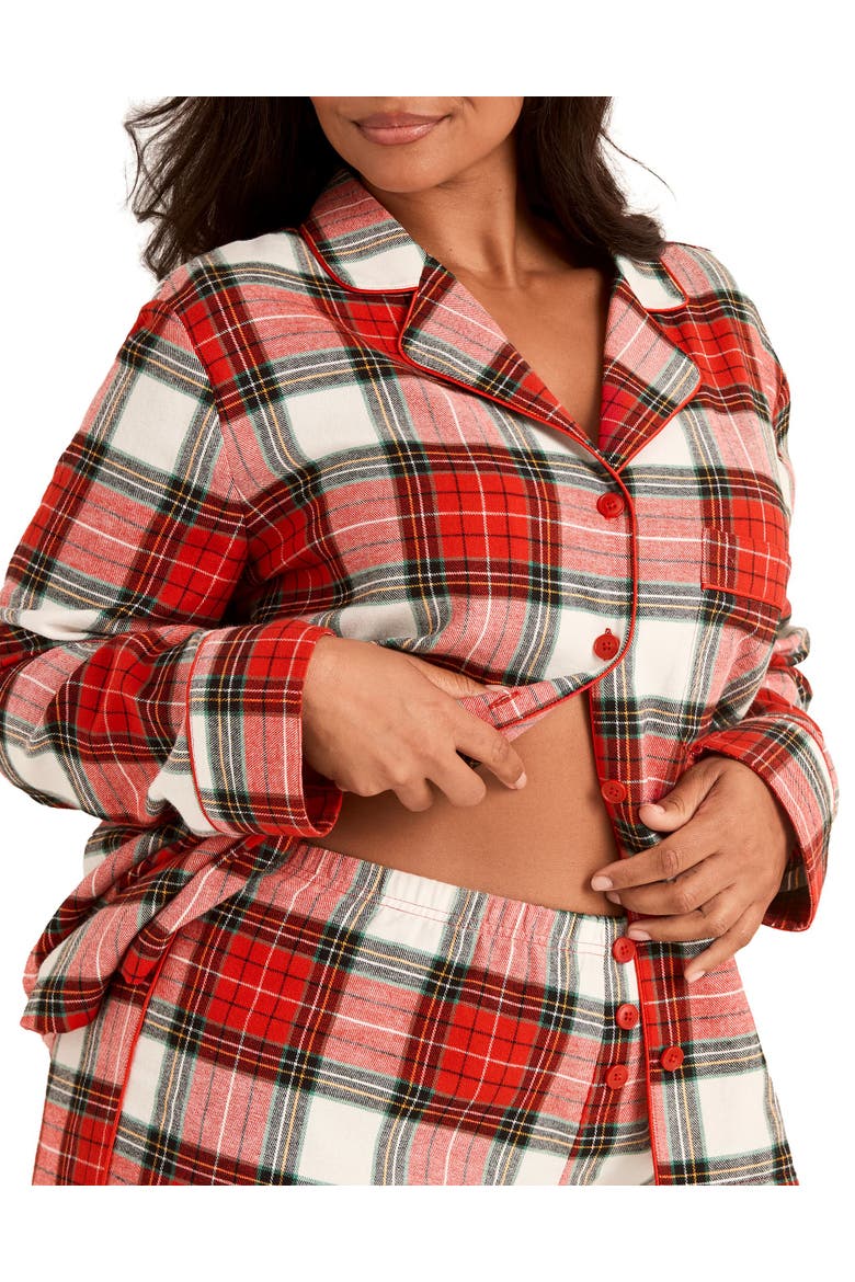 Cecelia Pajama Set, Alternate, color, Plaid beige
