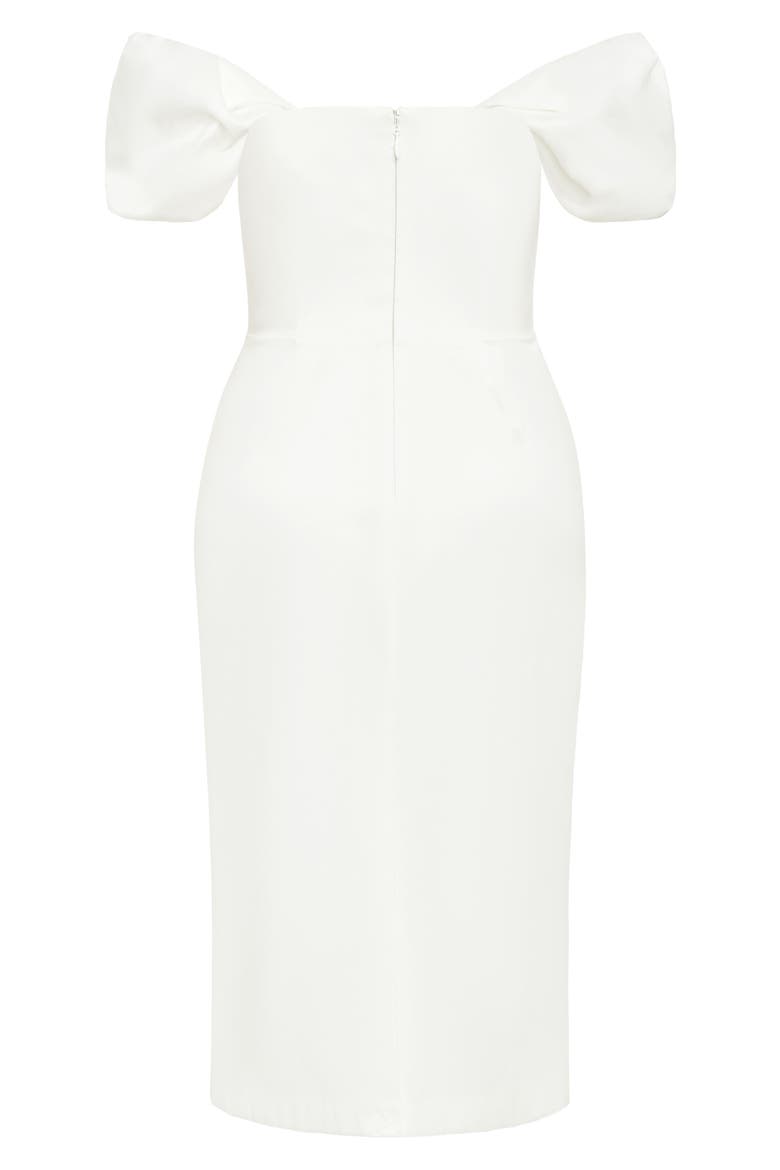 Elyse Puff Sleeve Sheath Dress, Alternate, color, WHITE