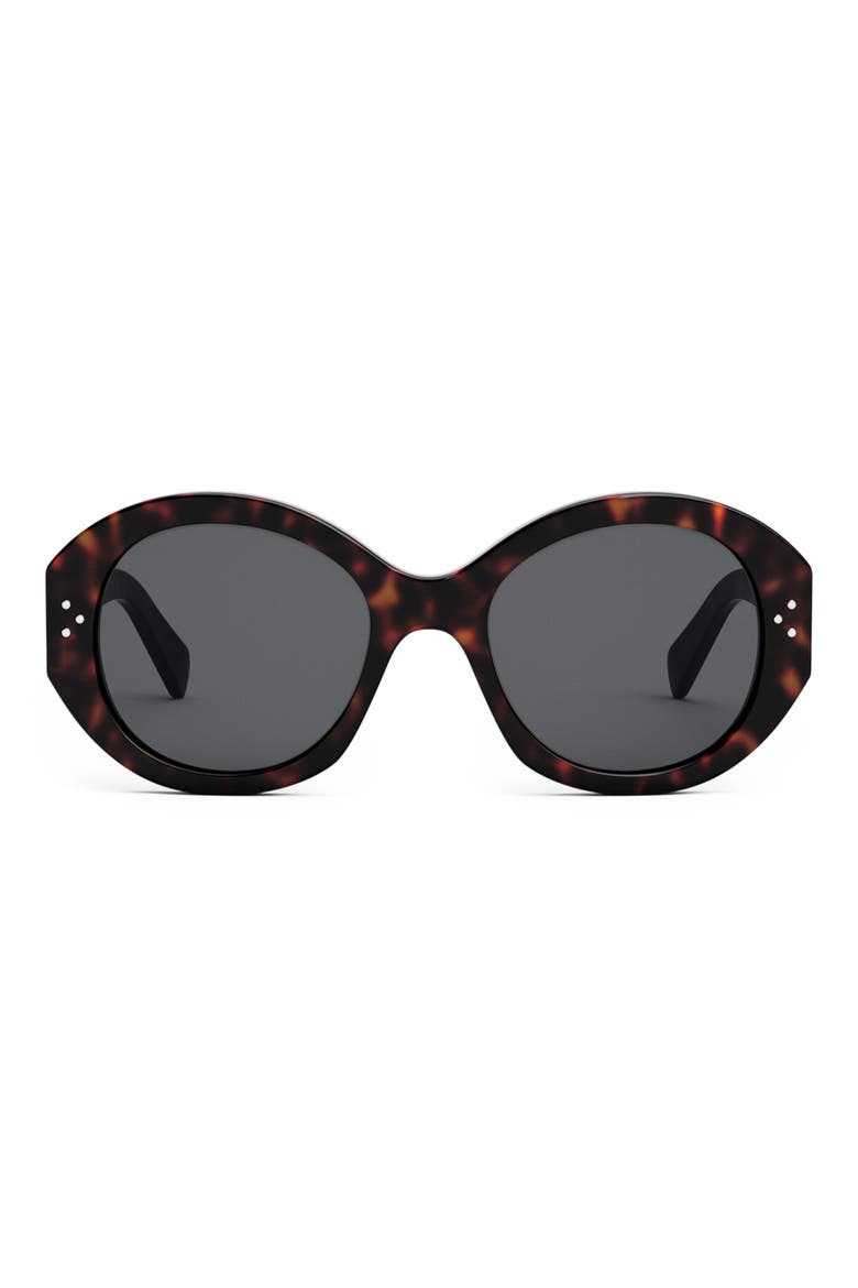 Bold 3 Dots 53mm Polarized Gradient Round Sunglasses, Main, color, DARK HAVANA / SMOKE
