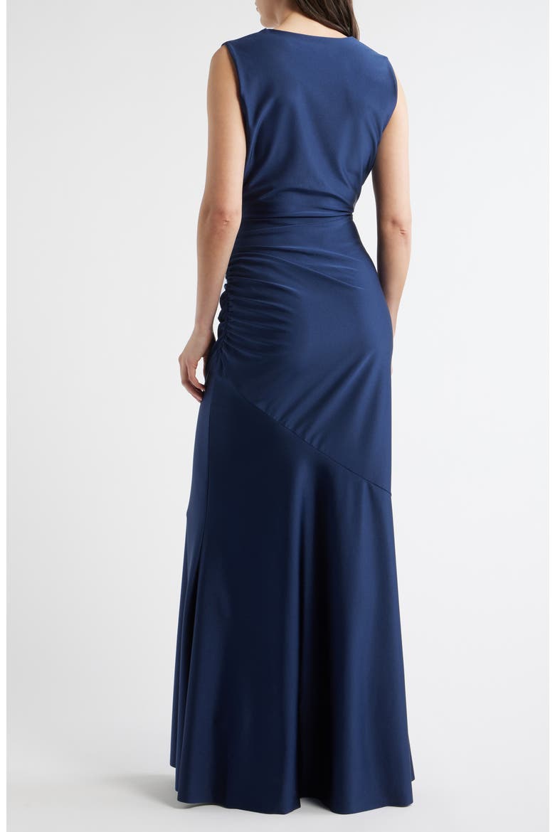 Eunia Ruched Sleeveless Gown, Alternate, color, MIDNIGHT