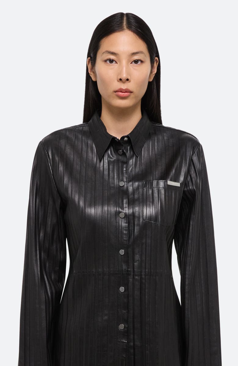 Helmut Lang Pleated Leather Shirt, Alternate, color, 