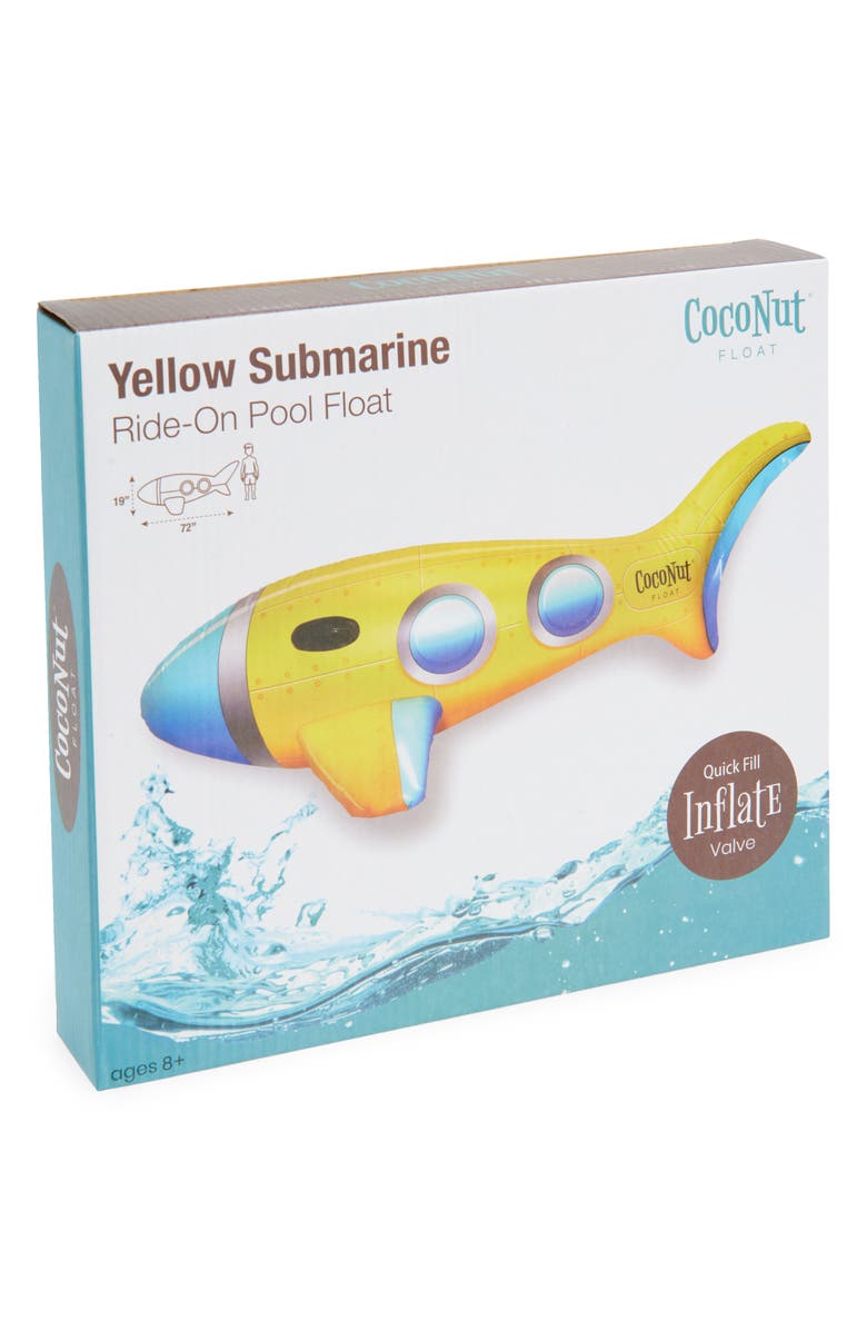 Coconut Outdoor Yellow Submarine Pool Float, Main, color, Yellow