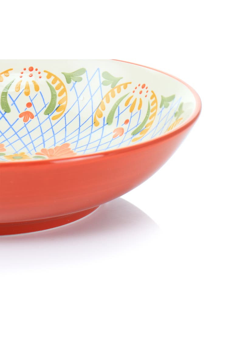 Tierra 10.5 Inch Hand Painted Stoneware Pasta Bowl Red, Alternate, color, Red
