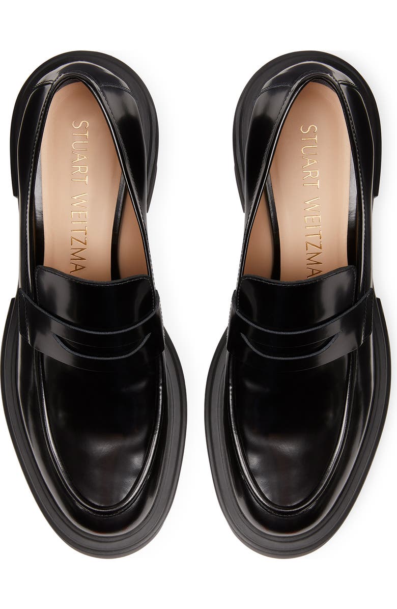 Stuart Weitzman Soho Loafer, Alternate, color, Black Smooth Leather