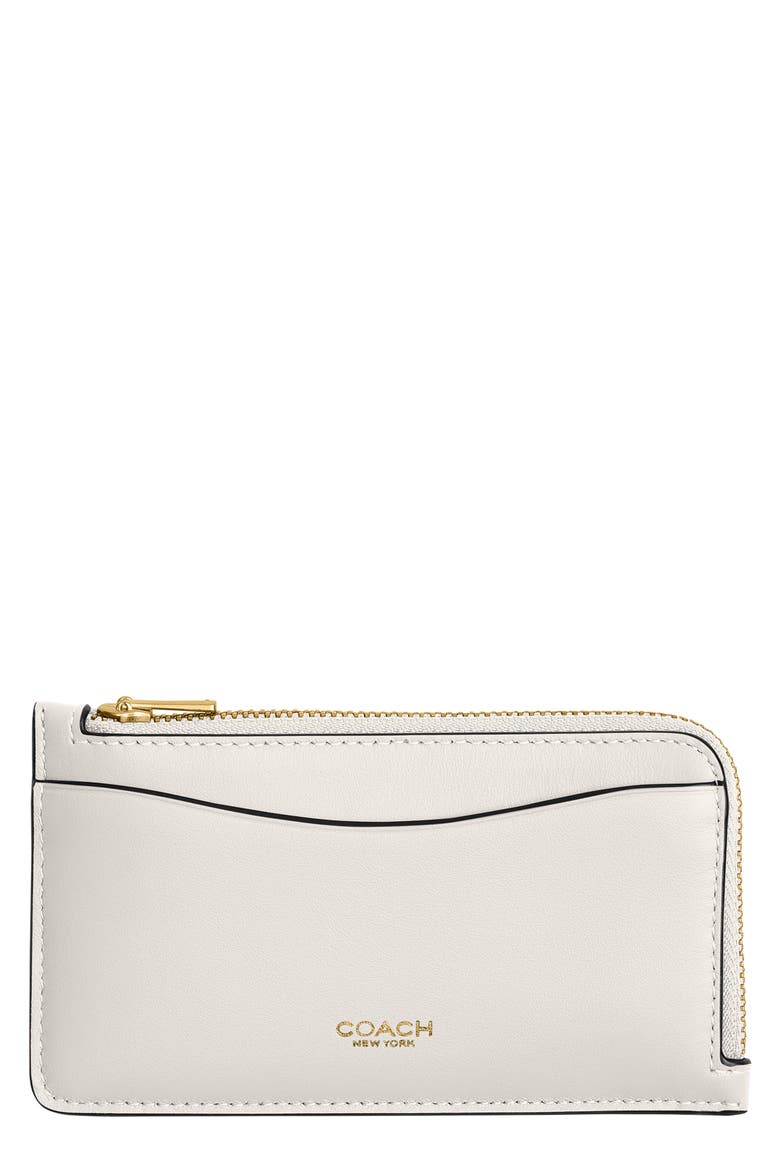 New York Refined Leather Card Case, Main, color, CHALK