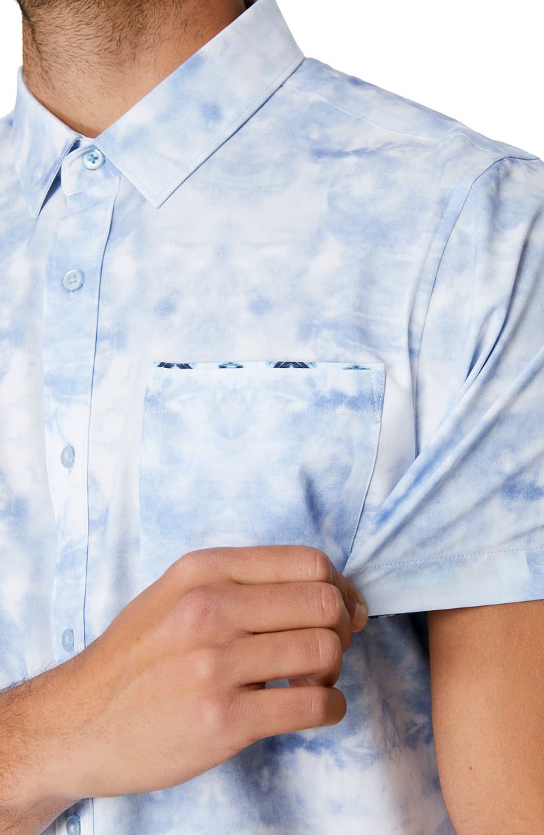 7 Diamonds Salt Water Slim Fit Short Sleeve Stretch Button-Up Shirt, Alternate, color, 