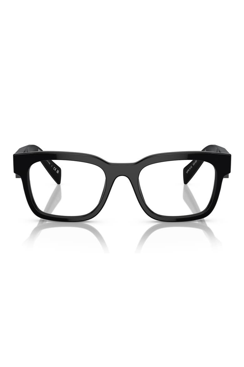 53mm Pillow Optical Glasses, Main, color, BLACK