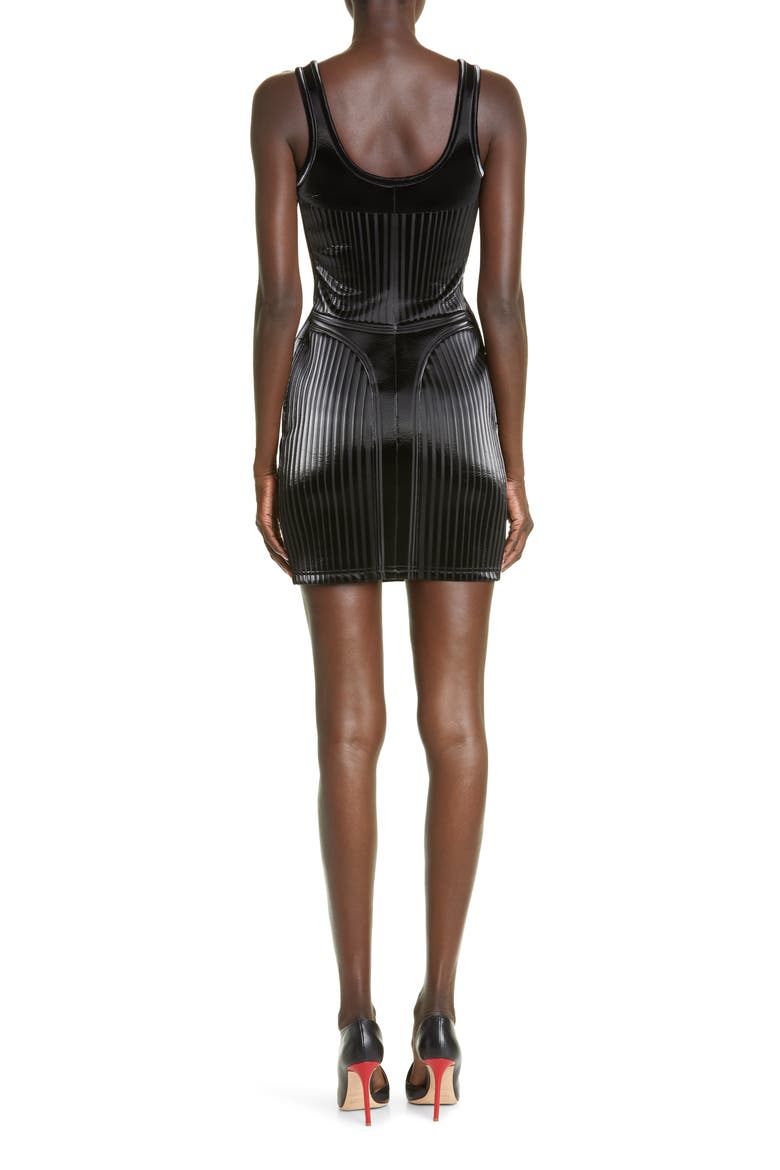 Glossy Embossed Jersey Body-Con Bonded Jersey Minidress, Alternate, color, 1999 BLACK