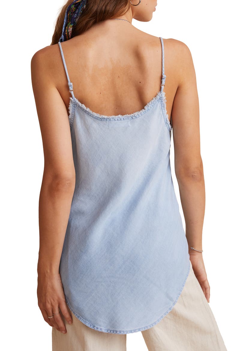 Frayed Chambray Camisole, Alternate, color, SUN BLEACH WASH