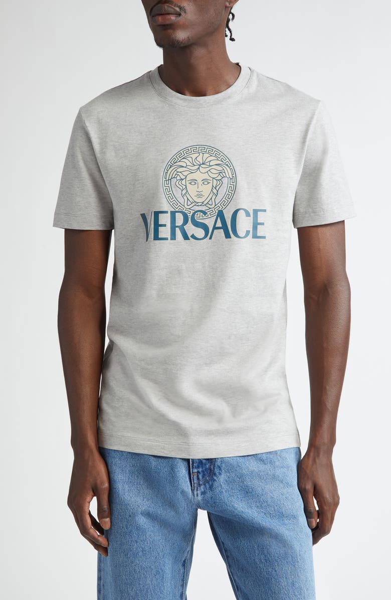 Versace Medusa Cotton Jersey Graphic T-Shirt, Main, color, 