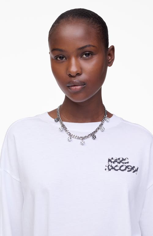Marc Jacobs Dice Charm Necklace In Gray