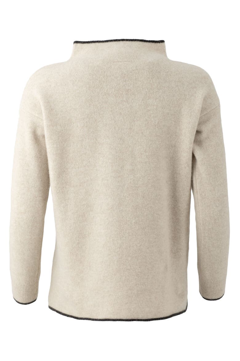 Felted Funnel Neck Sweater, Alternate, color, OATMEAL / CHARCOAL