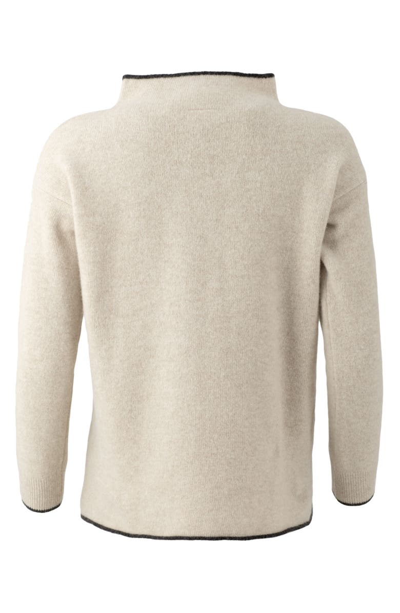 Celtic & Co. Felted Funnel Neck Sweater, Alternate, color, Oatmeal / Charcoal