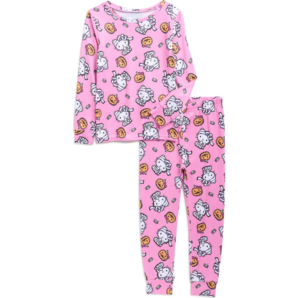Komar Hello Kitty® Fitted Two-piece Pajamas In Pink