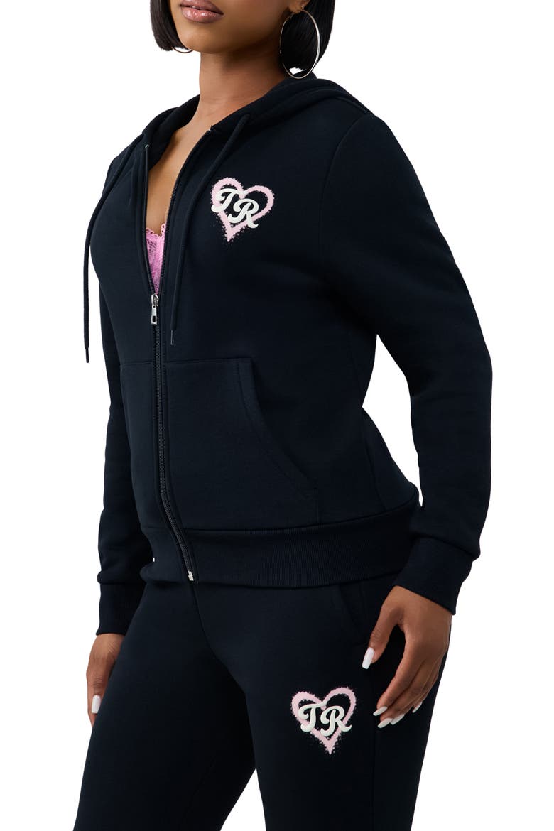 True Love Classic Full Zip Hoodie, Alternate, color, JET BLACK