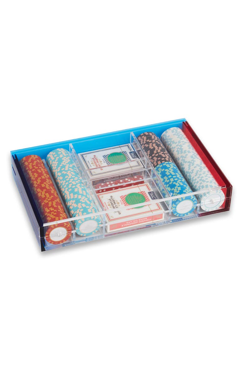 Bey-Berk Poker Set, Alternate, color, Blue Multi