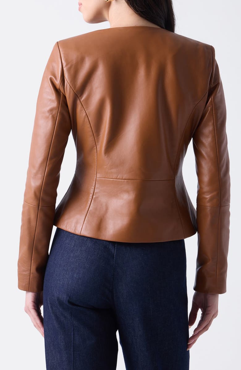 Marciano Cara Leather Jacket, Alternate, color, Brown