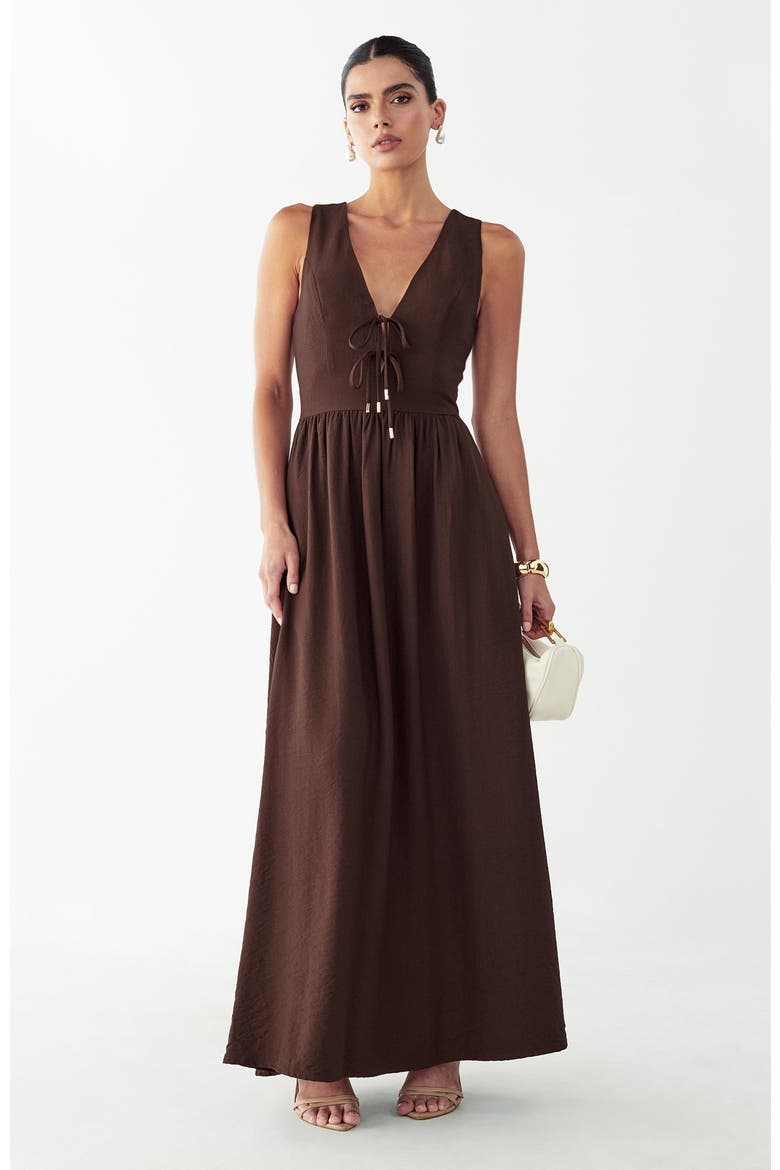Amber Maxi Dress, Alternate, color, Chocolate