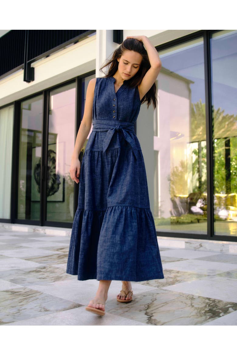 Dara Maxi Dress, Alternate, color, Chambray