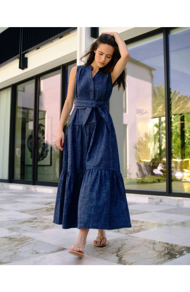 Cartolina Dara Maxi Dress, Alternate, color, Chambray