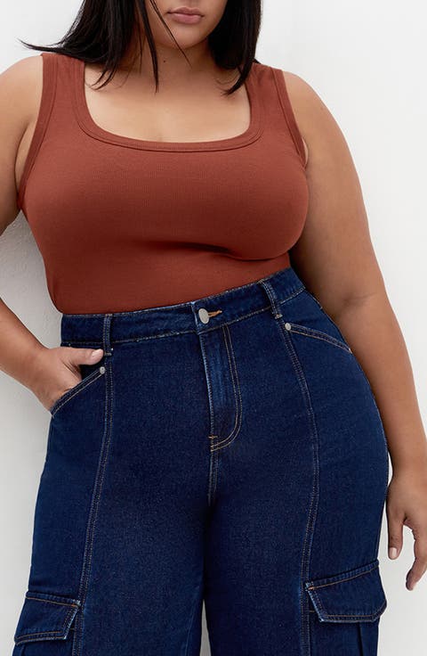 Lana Stretch Cotton Rib Tank (Plus)