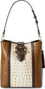 Brahmin Celina Croc Embossed Leather Bucket Bag