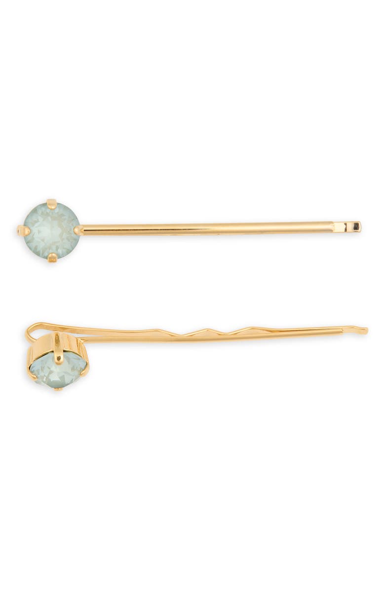 L. Erickson Little Gem Set of 2 Swarovski Crystal Bobby Pins, Main, color,