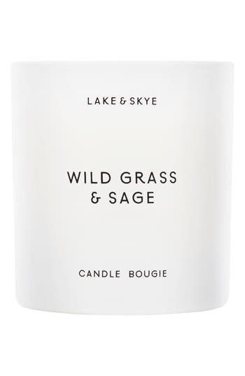 Lake & Skye Wild Grass & Sage Candle In White