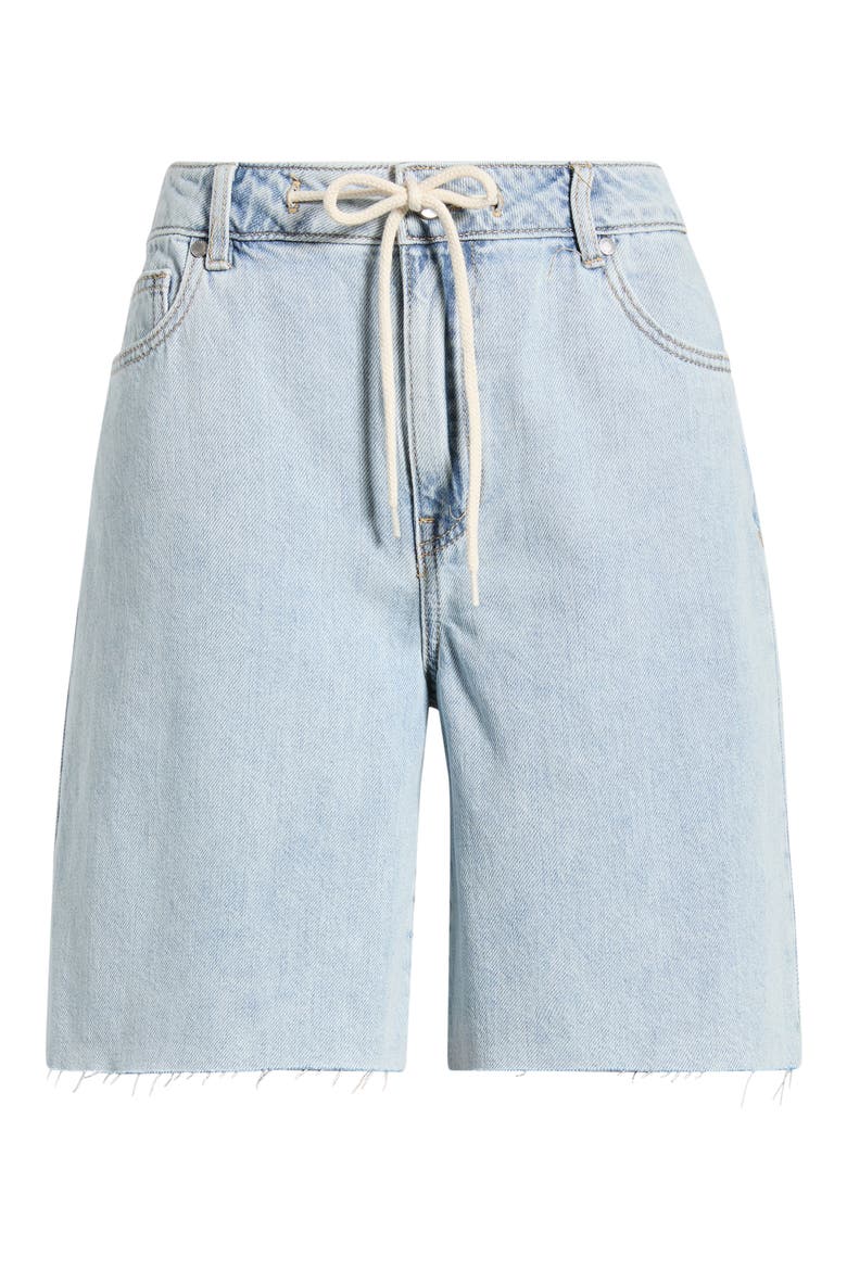 Drawstring Raw Hem Denim Shorts, Main, color, VALINDA