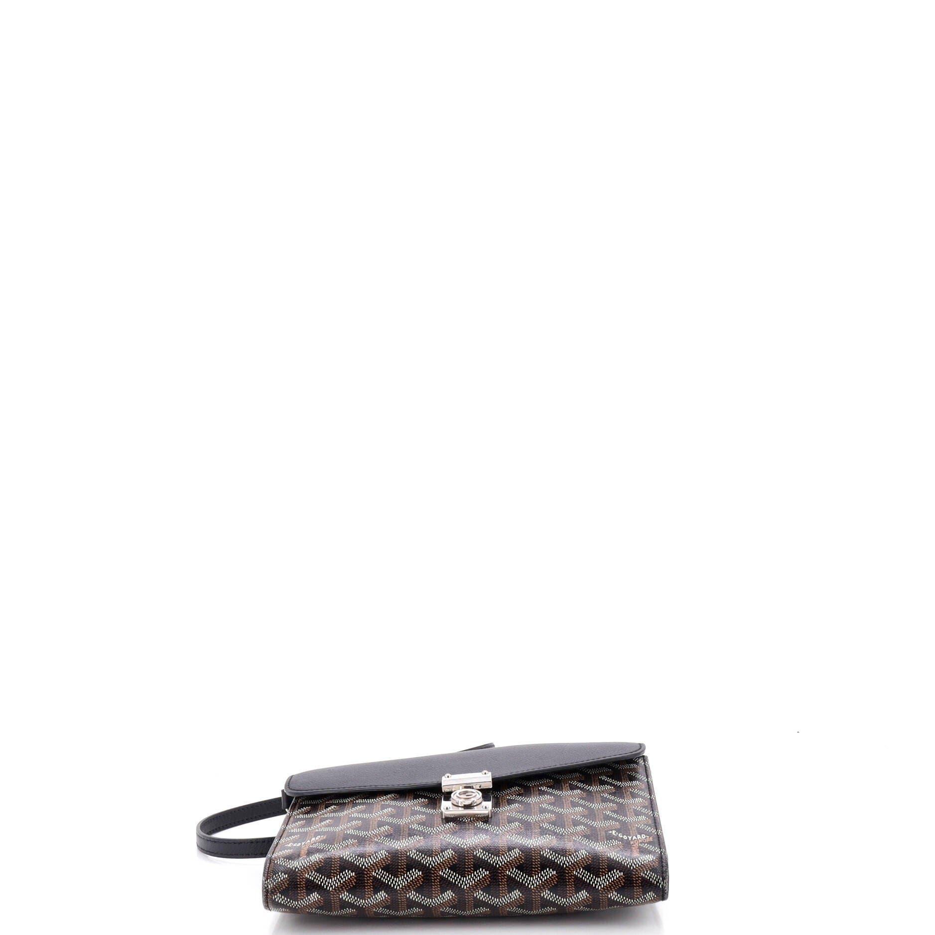 Chypre Wallet on Strap Coated Canvas with Leather, Alternate, color, Black