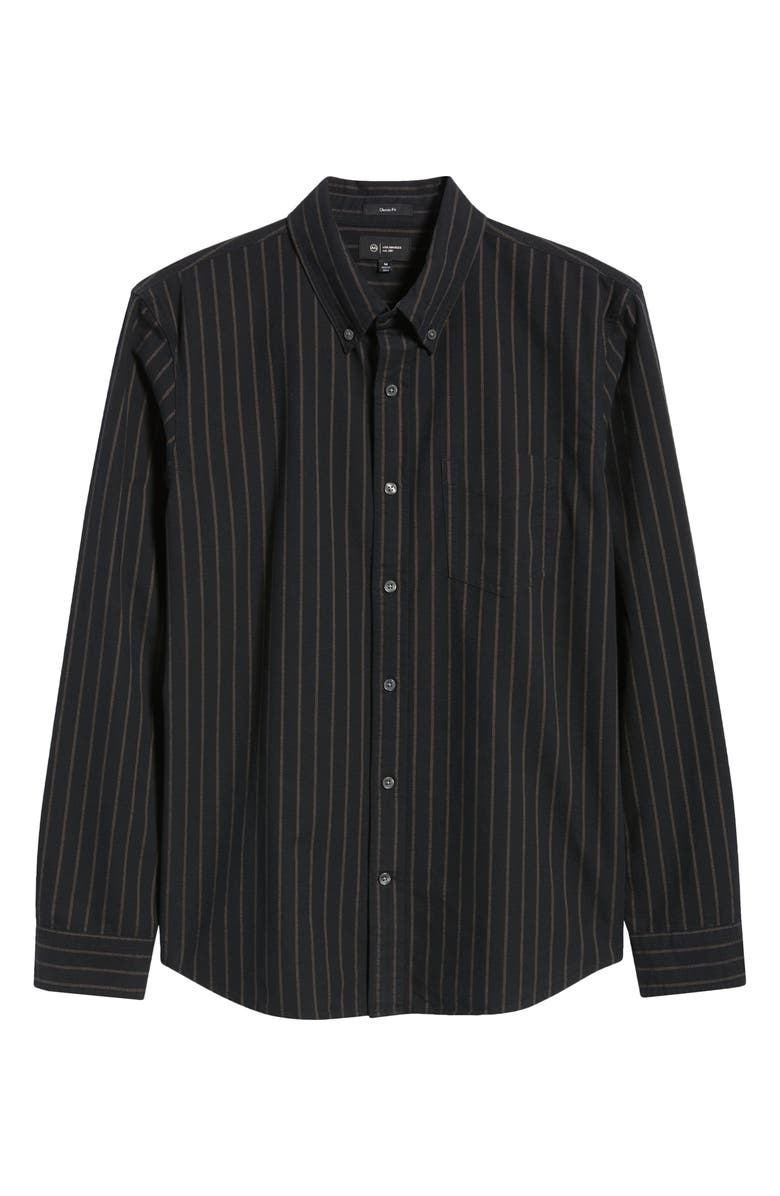 AG Dean Pinstripe Cotton Button-Down Oxford Shirt, Alternate, color, Black Multi