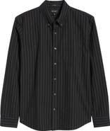 AG Dean Pinstripe Cotton Button-Down Oxford Shirt
