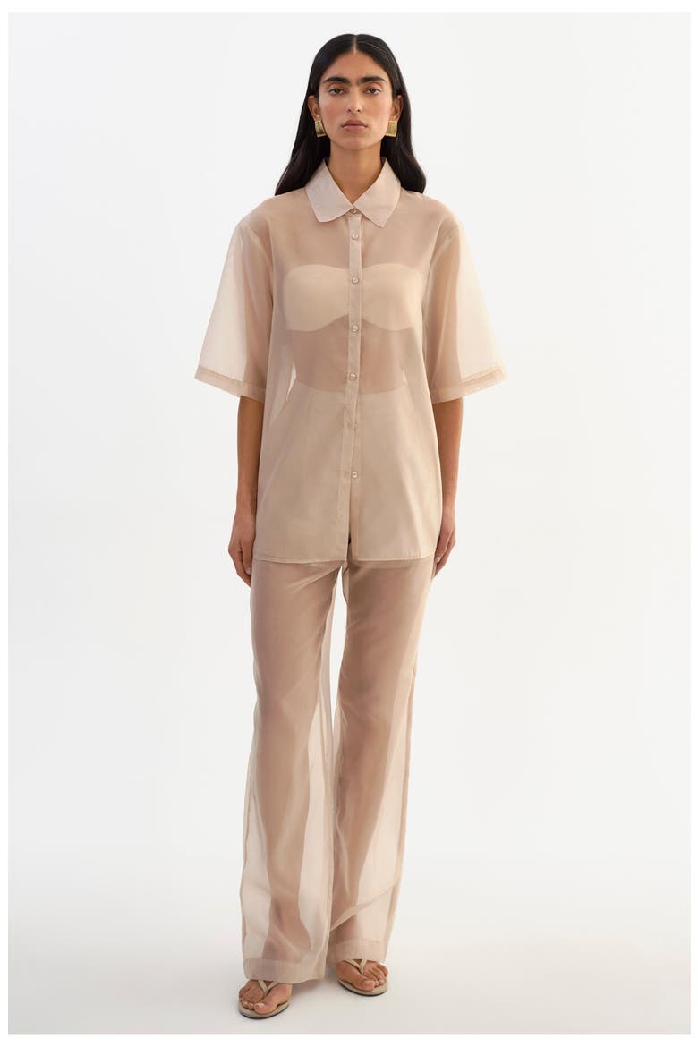 Manda | Sheer Shirt, Main, color, Beige