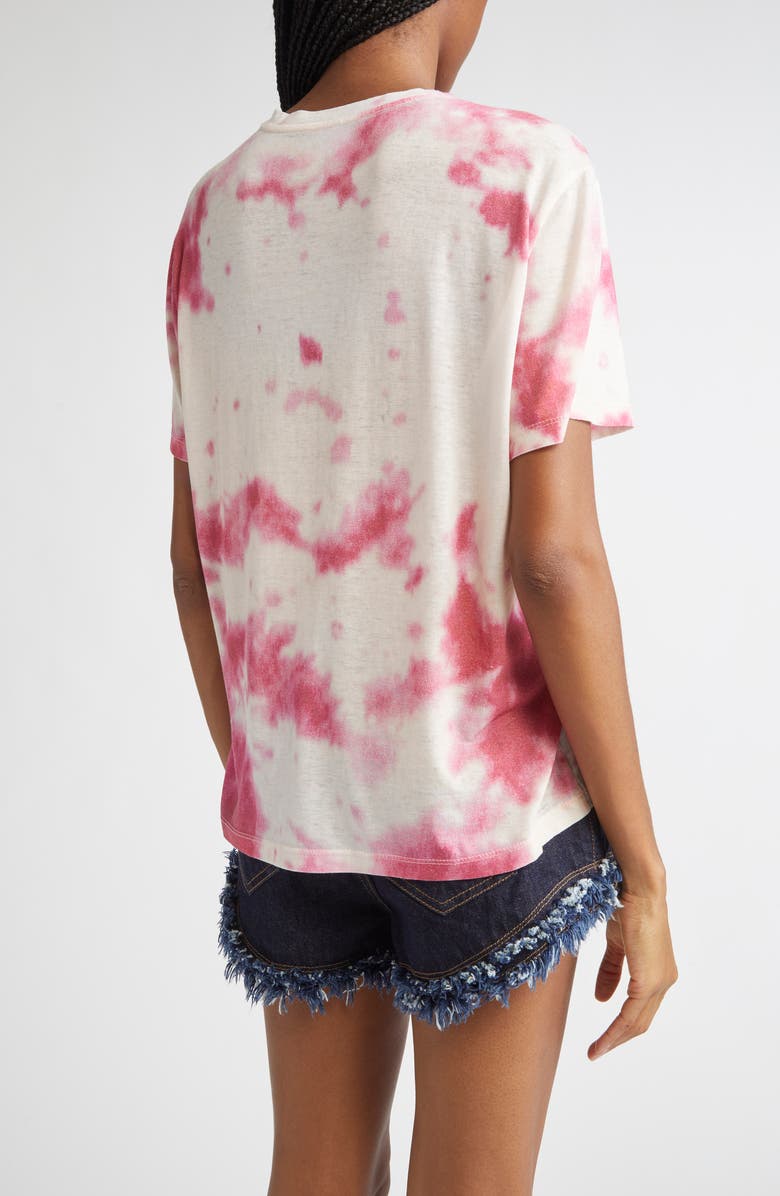 Isabel Marant Étoile Zewel Tie Dye Logo T-Shirt, Alternate, color, Pink