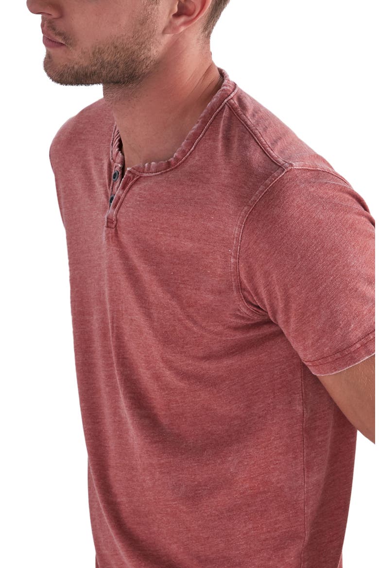 Button Notch Neck T-Shirt, Alternate, color, COWHIDE