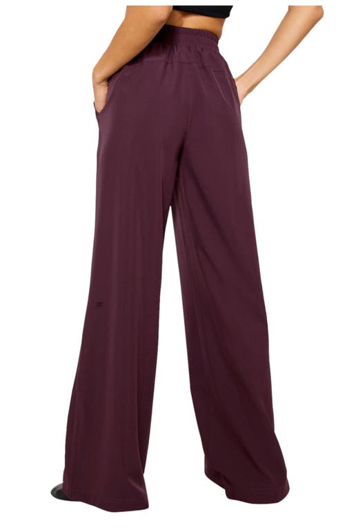 Fabletics Downtown Wide Leg Pant In Burgundy