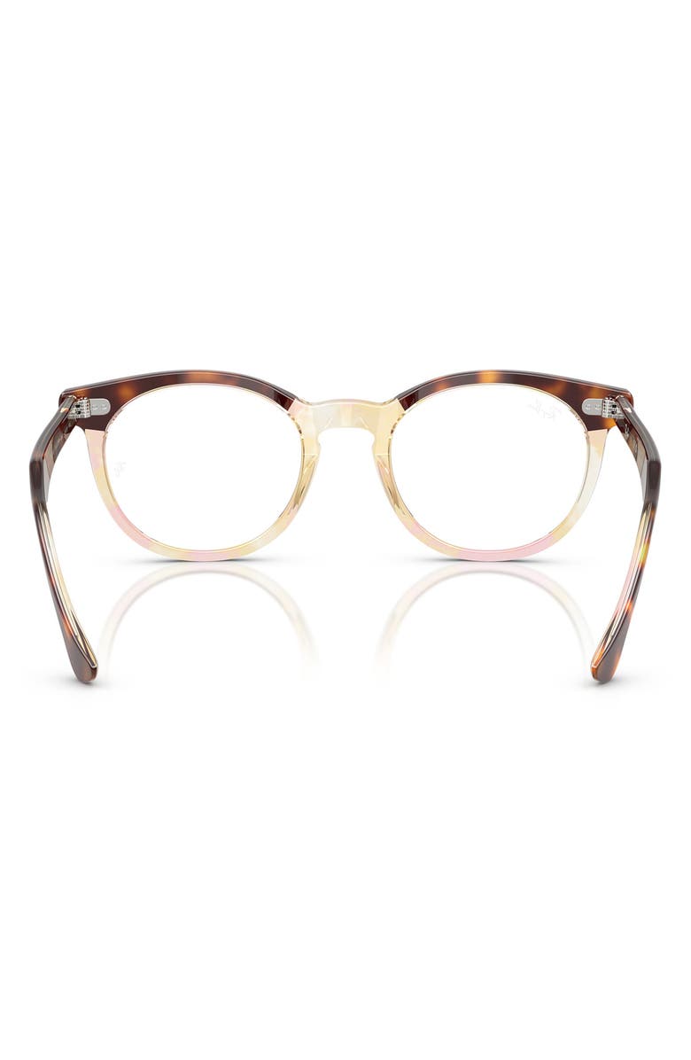 Ray-Ban 51mm Square Optical Glasses, Alternate, color, Light Havana On Multicolor