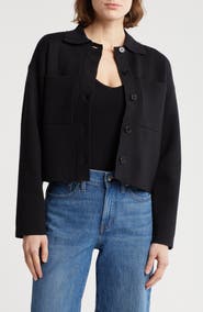 Love By Design Kogan Collared Crop Sweater Jacket
