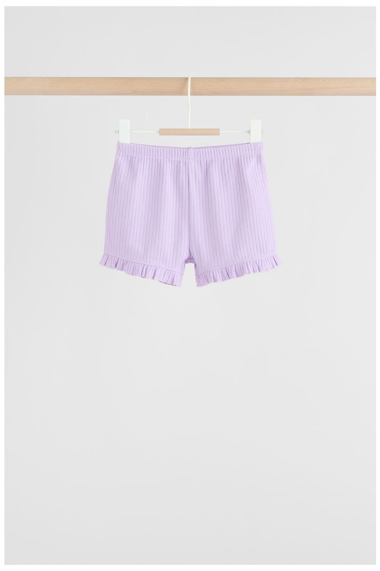 Kids' 4-Pack Frill Ribbed Shorts, Alternate, color, PURPLE MULTI