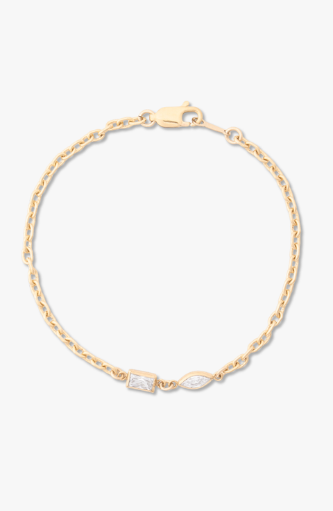 Two Stone 14k Gold Filled Bracelet