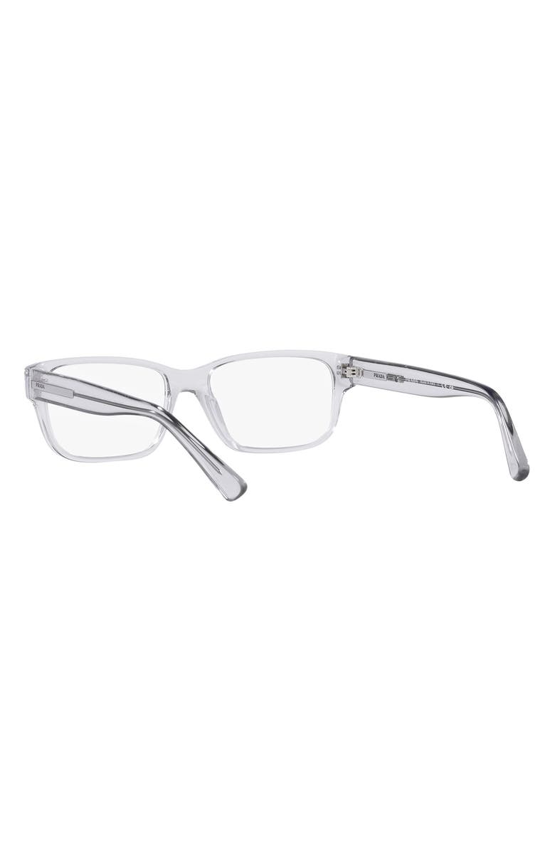Prada 54mm Square Optical Glasses, Alternate, color, Shiny Gunmet